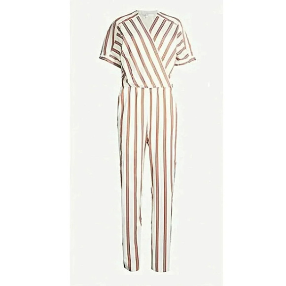 Maje Size XS White Pieni Striped V-Neck Jumpsuit NEW! - Picture 3 of 8